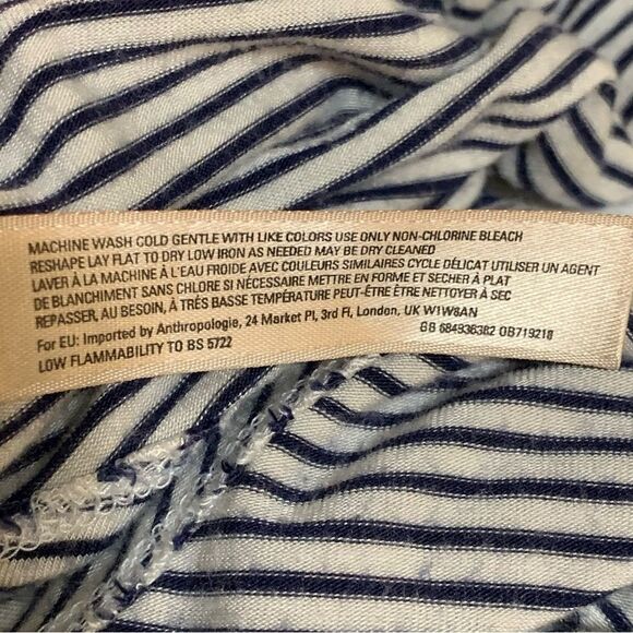 Anthropologie Floreat Striped Black and White Women's M High Low Tunic Top. - Picture 12 of 14